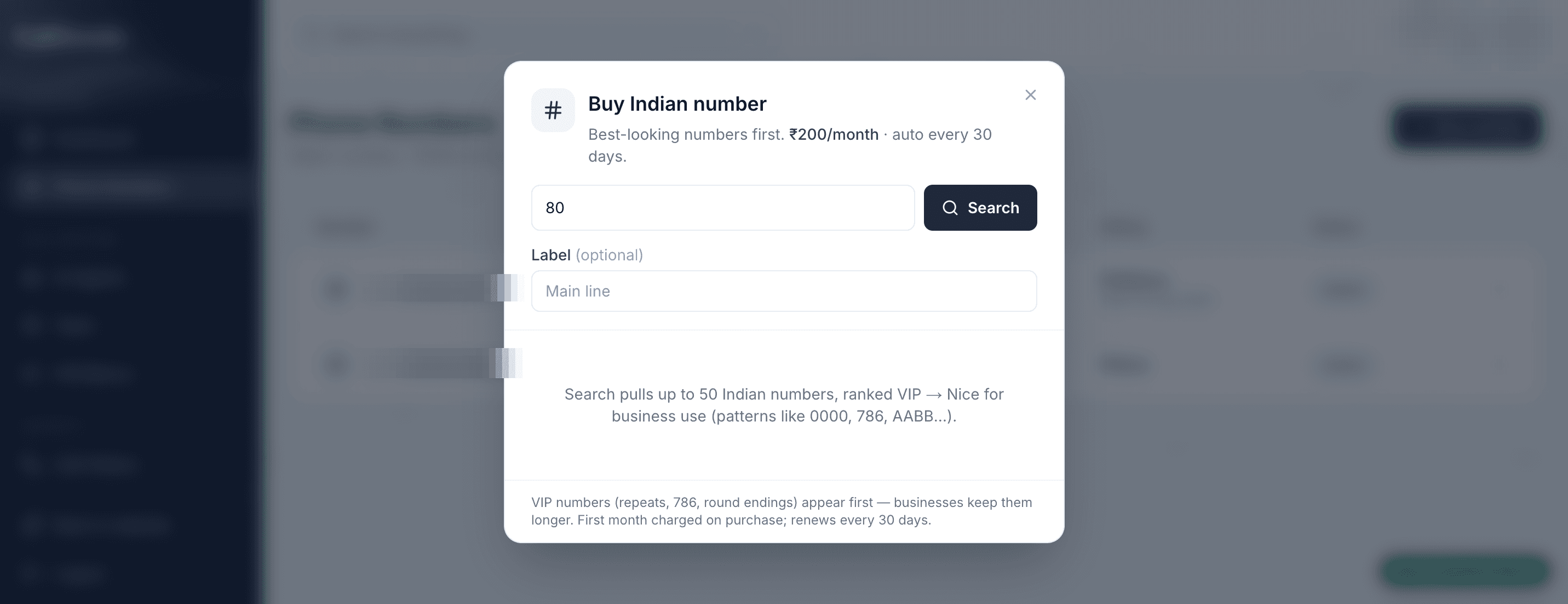 Buying an Indian phone number in CallSeeds after compliance approval